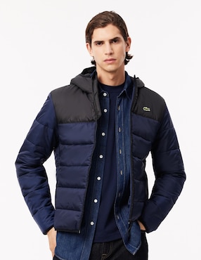 Chamarra Acolchada Lacoste Impermeable Con Capucha Para Hombre