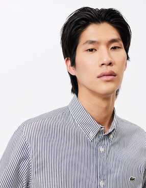 Camisa business casual Lacoste de algodón manga larga para hombre