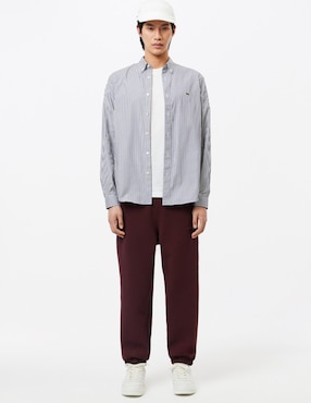 Camisa business casual Lacoste de algodón manga larga para hombre