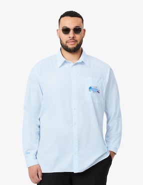 Camisa Business Casual Lacoste De Algodón Manga Larga Para Hombre