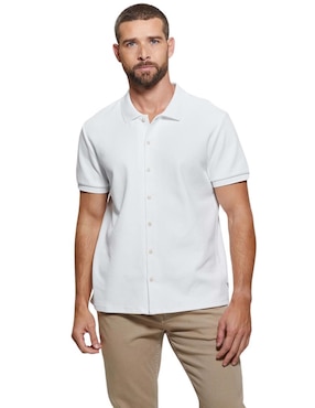 Camisa Casual GUESS De Algodón Manga Corta Para Hombre