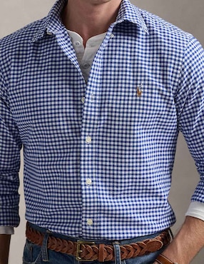 Camisa casual Polo Ralph Lauren de algodón manga larga para hombre