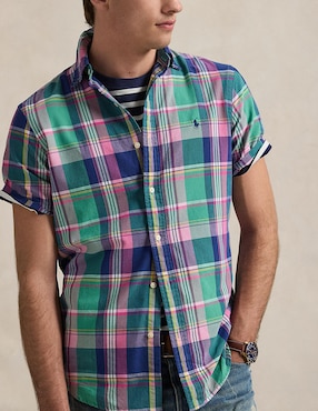 Camisa casual Polo Ralph Lauren de algodón manga corta para hombre