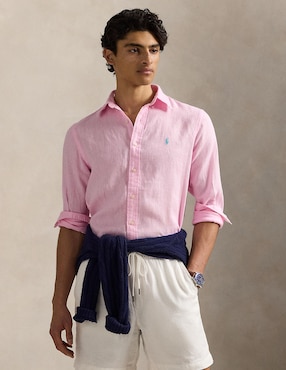 Camisa casual Polo Ralph Lauren de algodón manga larga para hombre
