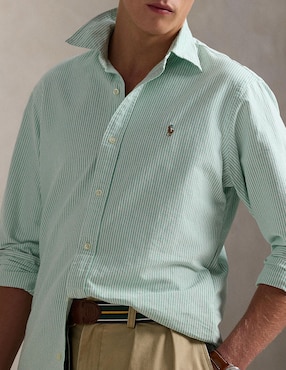 Camisa casual Polo Ralph Lauren de algodón manga larga para hombre