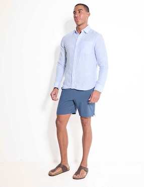 Camisa casual Faherty de algodón manga larga para hombre