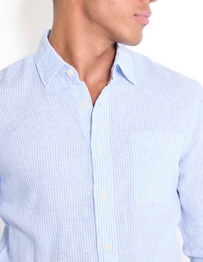 Camisa casual Faherty de algodón manga larga para hombre