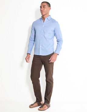 Camisa casual Faherty de algodón manga larga para hombre
