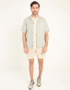 Camisa casual Faherty de algodón manga corta para hombre