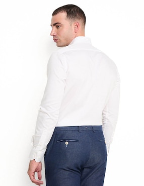 Camisa formal Scappino de algodón manga larga para hombre
