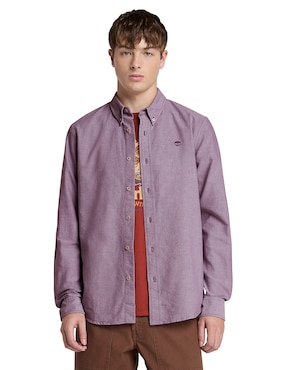 Camisa casual Timberland de algodón manga larga para hombre