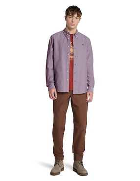 Camisa casual Timberland de algodón manga larga para hombre