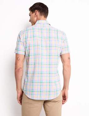Camisa casual Scappino de algodón manga corta para hombre