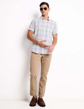 Camisa casual Scappino de algodón manga corta para hombre
