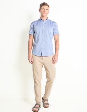 Camisa casual Scappino de algodón manga corta para hombre