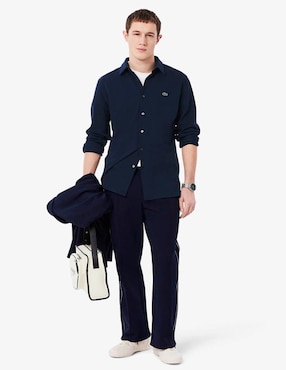 Camisa casual Lacoste de algodón manga larga para hombre