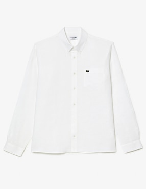 Camisa casual Lacoste de lino manga larga para hombre
