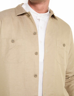 Sobrecamisa casual Scappino de algodón manga larga para hombre