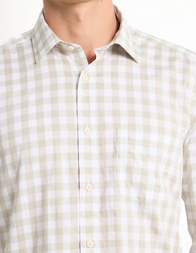 Camisa casual Scappino de algodón manga larga para hombre