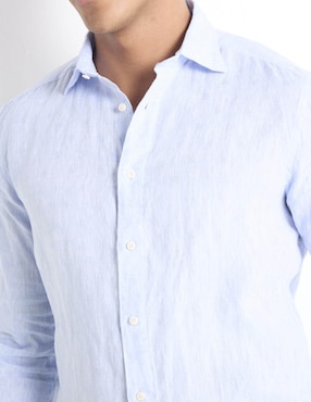 Camisa casual Scappino de lino manga larga para hombre