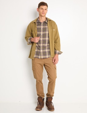 Camisa casual Timberland de algodón manga larga para hombre