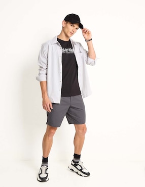 Camisa casual Calvin Klein de algodón manga larga para hombre