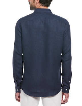 Camisa casual Original Penguin de lino manga larga para hombre