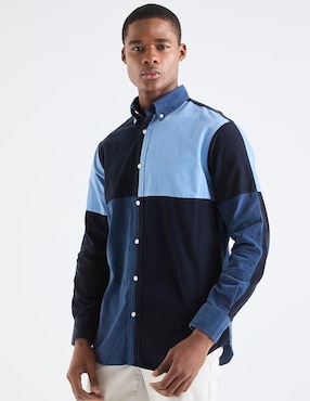 Camisa casual Eden Park de algodón manga larga para hombre