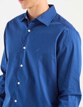 Camisa casual Nautica de algodón manga larga para hombre