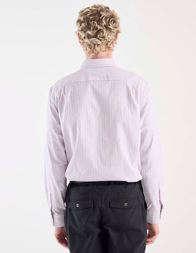Camisa casual Nautica de algodón manga larga para hombre