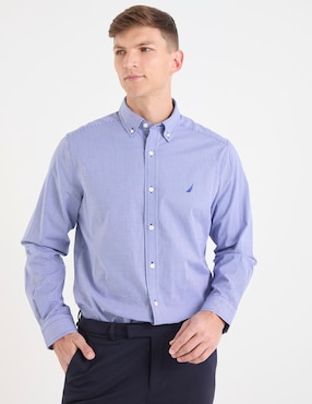 Camisa de vestir Nautica de algodón manga larga para hombre