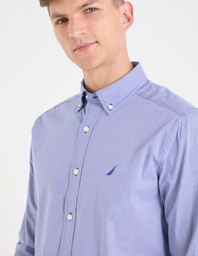 Camisa de vestir Nautica de algodón manga larga para hombre