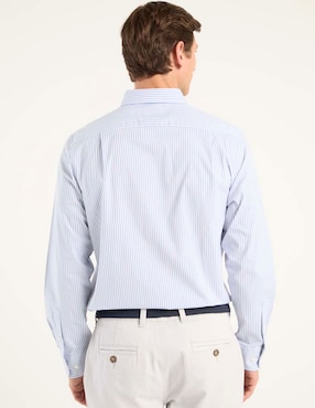 Camisa casual Nautica de algodón manga larga para hombre
