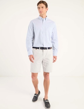 Camisa casual Nautica de algodón manga larga para hombre