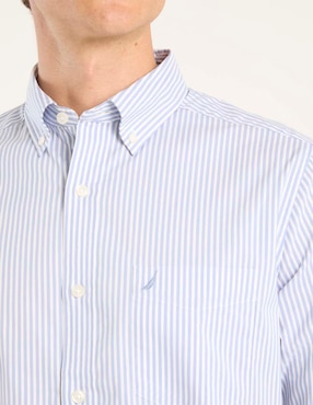 Camisa casual Nautica de algodón manga larga para hombre