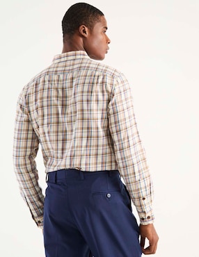 Camisa casual Nautica de algodón manga larga para hombre