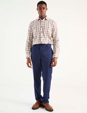 Camisa casual Nautica de algodón manga larga para hombre