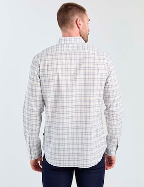 Camisa casual Nautica de algodón manga larga para hombre