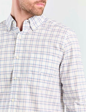 Camisa casual Nautica de algodón manga larga para hombre