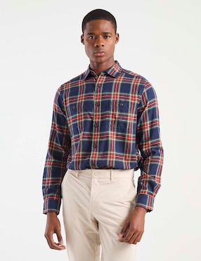 Camisa casual Nautica manga larga para hombre
