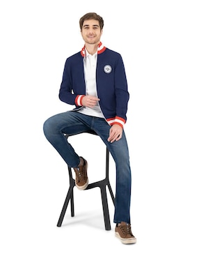 Chamarra casual Nautica Jeans con bolsillos para hombre