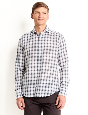 Camisa casual Scappino de algodón manga larga para hombre