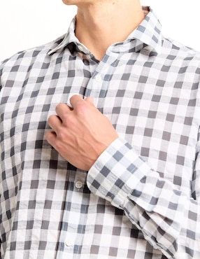Camisa casual Scappino de algodón manga larga para hombre
