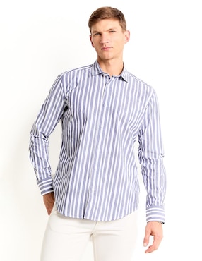 Camisa casual Scappino de algodón manga larga para hombre