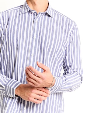 Camisa casual Scappino de algodón manga larga para hombre