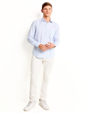 Camisa casual Scappino de algodón manga larga para hombre