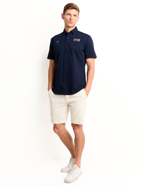 Camisa casual Scappino de algodón manga corta para hombre