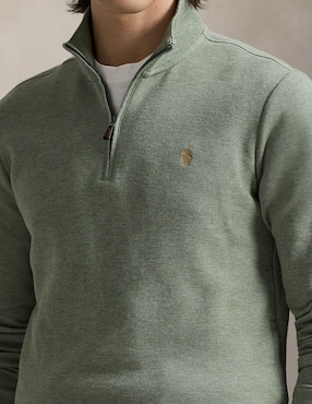 Suéter Polo Rl cuello con cierre para hombre