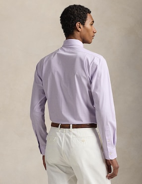 Camisa de vestir Polo Rl de algodón manga larga para hombre