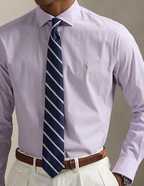 Camisa de vestir Polo Rl de algodón manga larga para hombre
